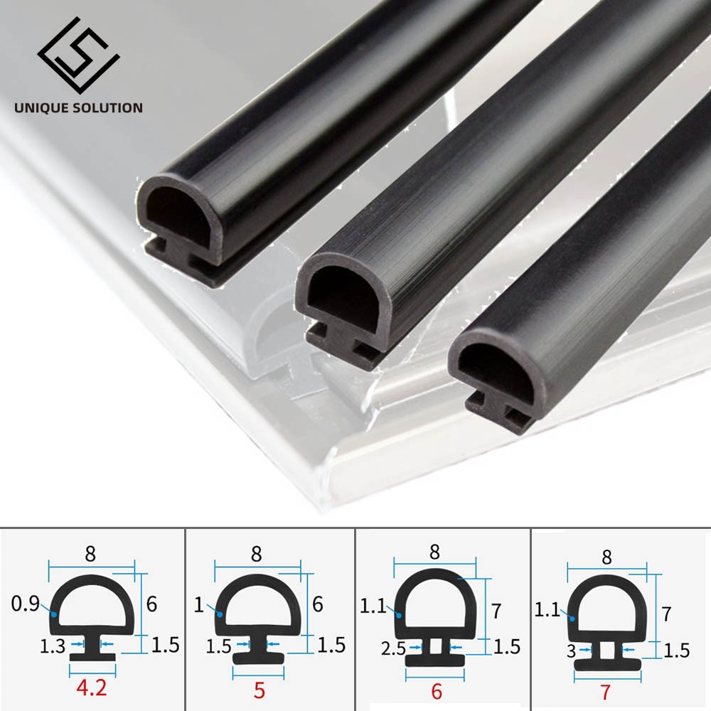 5/10M larghezza inferiore 5/6/7mm strisce di tenuta EPDM ponte alluminio porte/finestre strisce di plastica sigillate finestre e porte a risparmio energetico