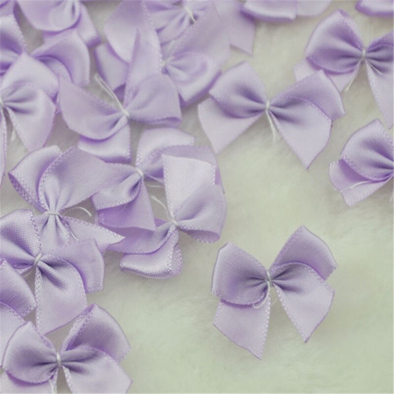 100pcs Mini Satin Ribbon Flowers Bows Craft Wedding Decoration Upick A176