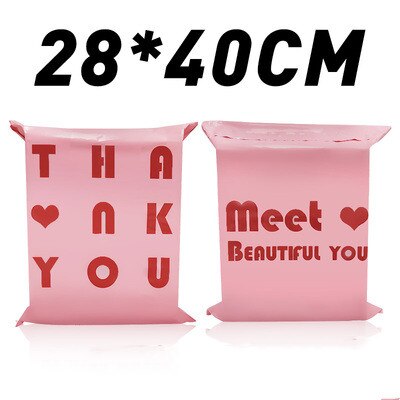 100 pezzi verde nuovo materiale Mailer spessa borsa espressa rosa lettera spedizione imballaggio sacchetto corriere poli sacchetto di trasporto posta di plastica: pink  28x40cm