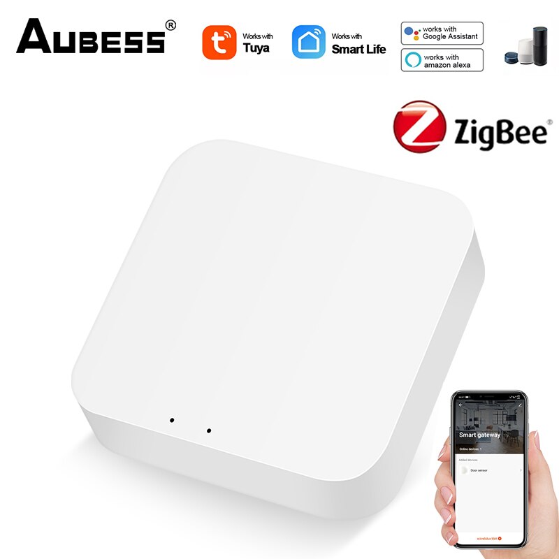 Tuya/SmartLife App ZigBee Smart Temperature And Humidity Sensor Work With Zigbee Hub Via Alexa Google Home Smart Home Automation: Gateway