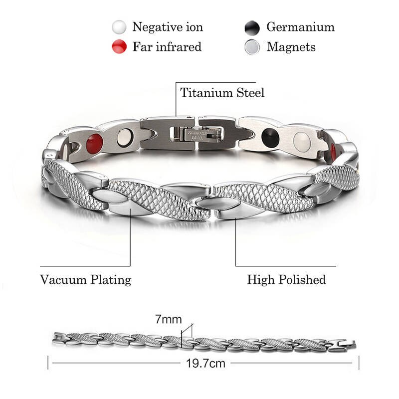 4 IN 1Dragon pattern Magnet BraceleTwisted Healthy Magnetic Women Power Therapy Magnets Bangles Power Therapy Magnets