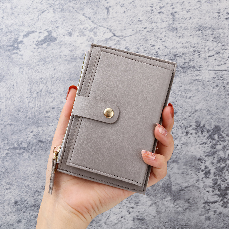 Wallet female ins students wallet female ultra-thin card bag one small change bag clutch bag: GRAY