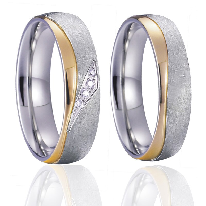 Unieke Handgemaakte Lover 'S Paar Trouwringen Voor Mannen En Vrouwen Goud Zilver Kleur Eco Titanium Sieraden Huwelijk Vinger ring