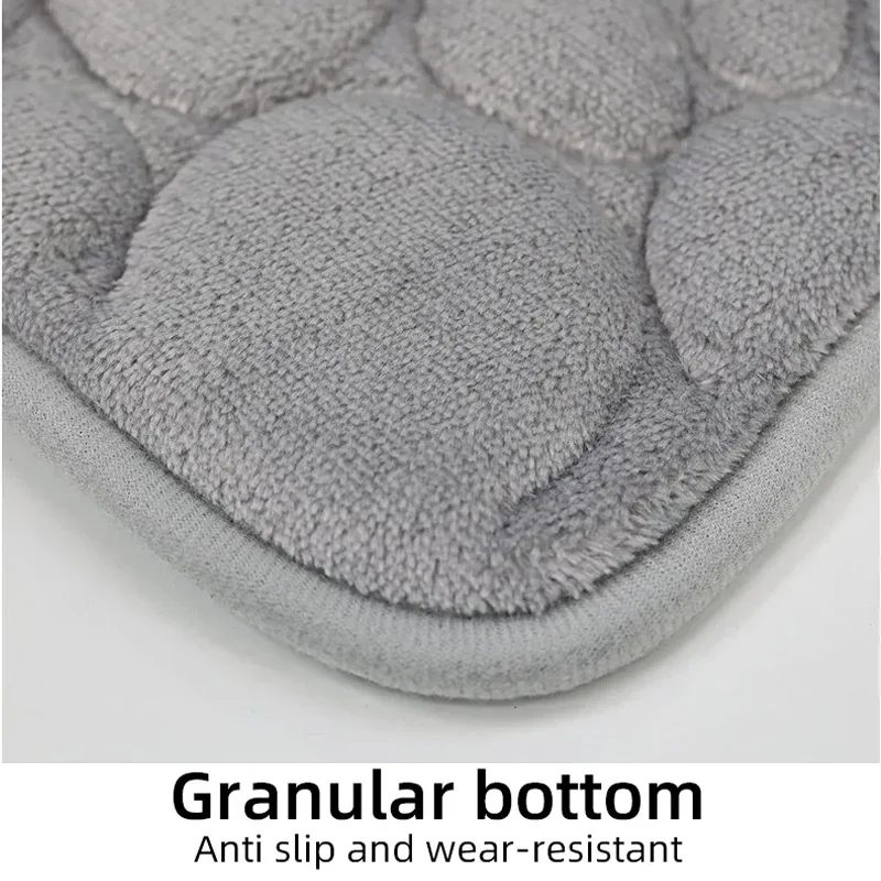 3PCS/Set Non-slip Soft Bath Mat Toilet Cover Carpet Cobblestone Embossed Floor Mat Bathroom Absorb Water Can Be Washed 욕실 매트