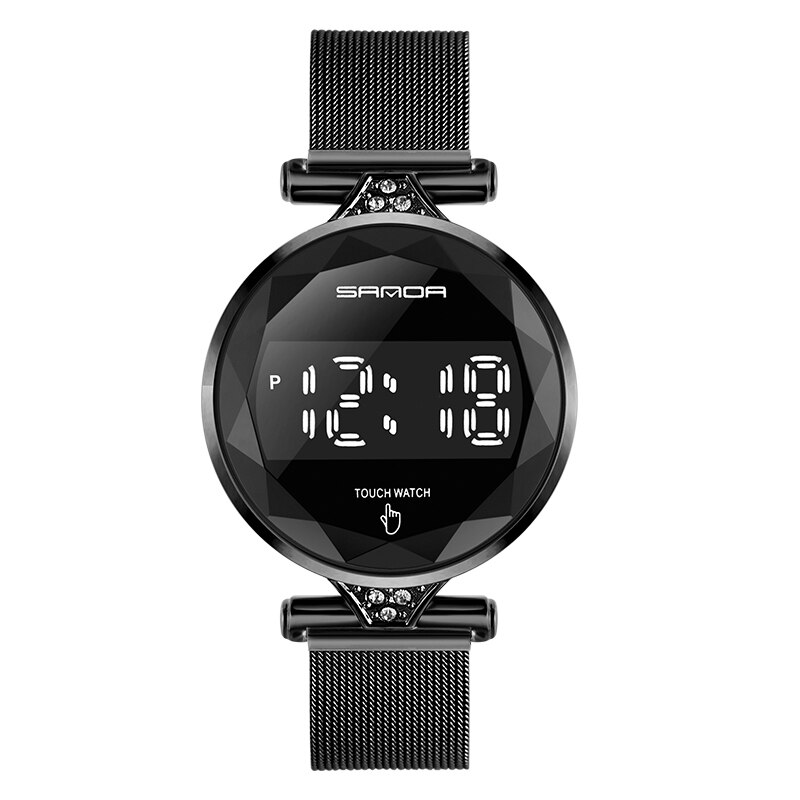 Montre numérique pour hommes écran tactile LED montre électronique de luxe or étanche montre noire montres en acier inoxydable