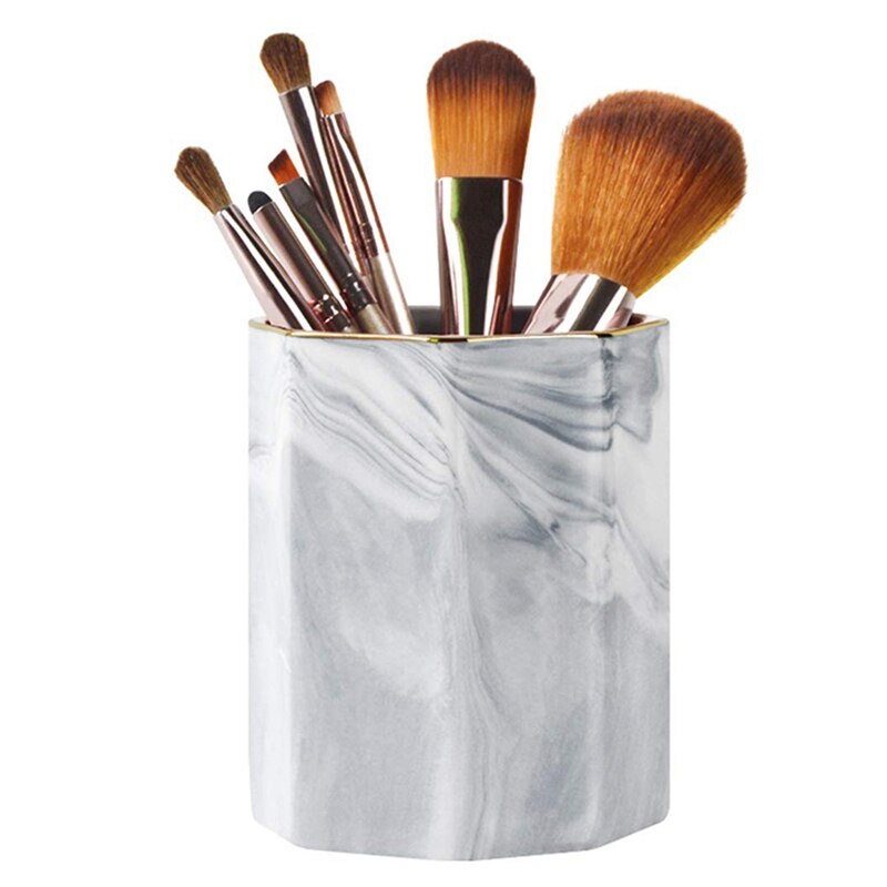 Pen Houder, stand Voor Bureau Marmer Patroon Potlood Cup Voor Meisjes Kids Duurzame Keramische Desk Organizer Makeup Brush Holder Perfecte G