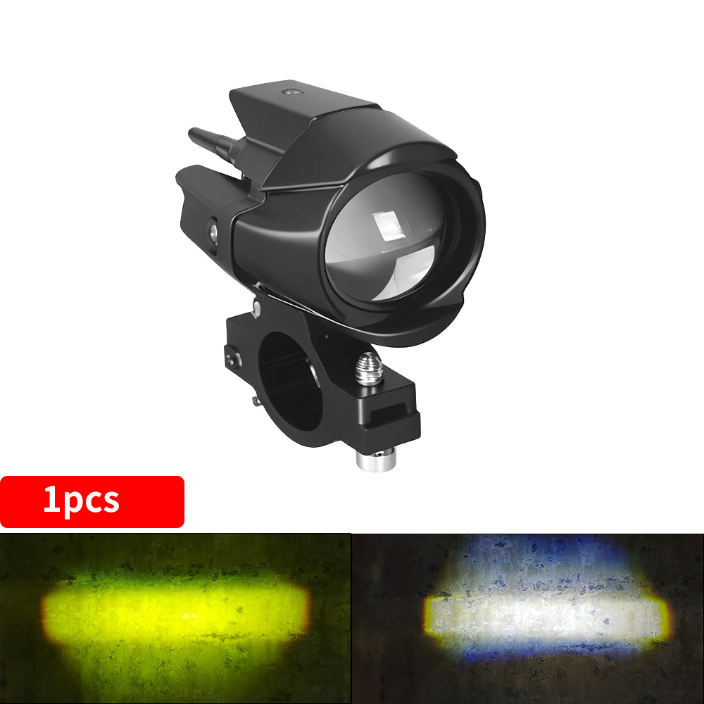 Moottoripyörän lisä-led-ajovalot, led-valot, 12-80v kaksiväristä valkoista/meripihkanväristä yleismallista lisäkaukovaloa, sumuvalot: Harmaa