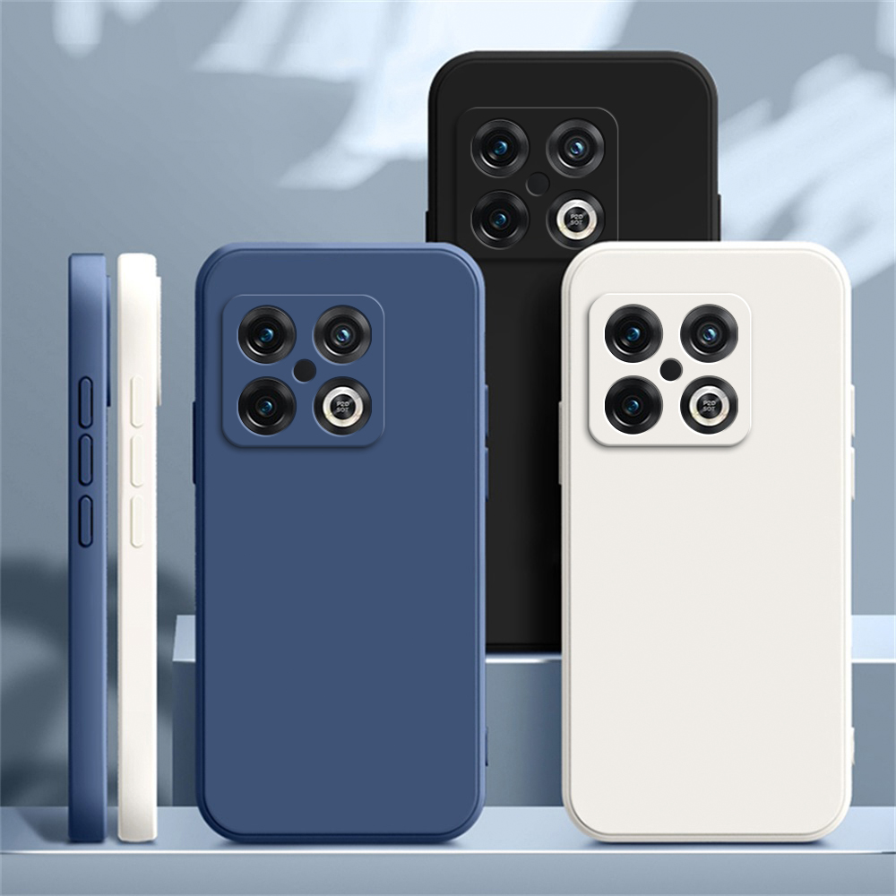 Coque de téléphone antichoc de luxe pour Oneplus 10 Pro 10T 10R 10Pro 5G, coque arrière souple originale en Silicone liquide carré Simple