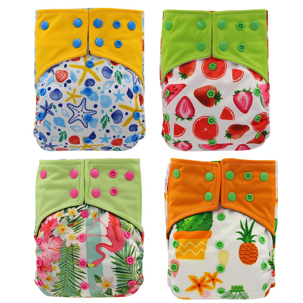 4PCS/Pack Washable AI2 Cloth Diapers Bamboo Charcoal Inner Baby Diaper Cover Washable Reusable Pocket Diaper Baby Nappies: 87(AI2)
