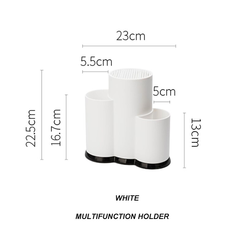 Multifunction Kitchen Utensil Holder Knife Block Silicone Cooking Tool Flatware Organizer Drainer Accessories Spoon Storage Rack: WHITE HOLDER
