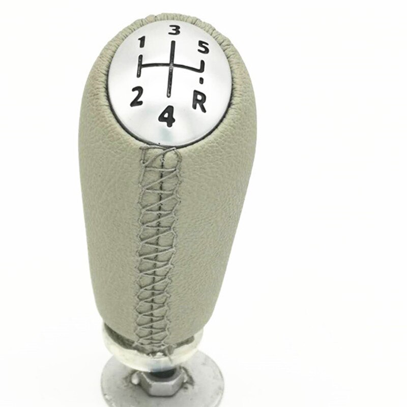 Pommeau de levier de vitesse MT en cuir, 5 vitesses, noir, gris, Beige, pour Renault Megane II, MK2, Scenic 2, Clio 3 III, MK3: Beige