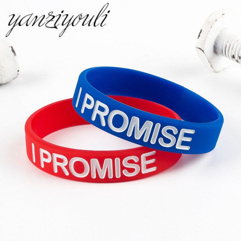 4 pcs/Lot I Promise Basketball Sports Wristband Silicone Gym Fitness Power Bands Energy Bracelets For Man Women ABC207