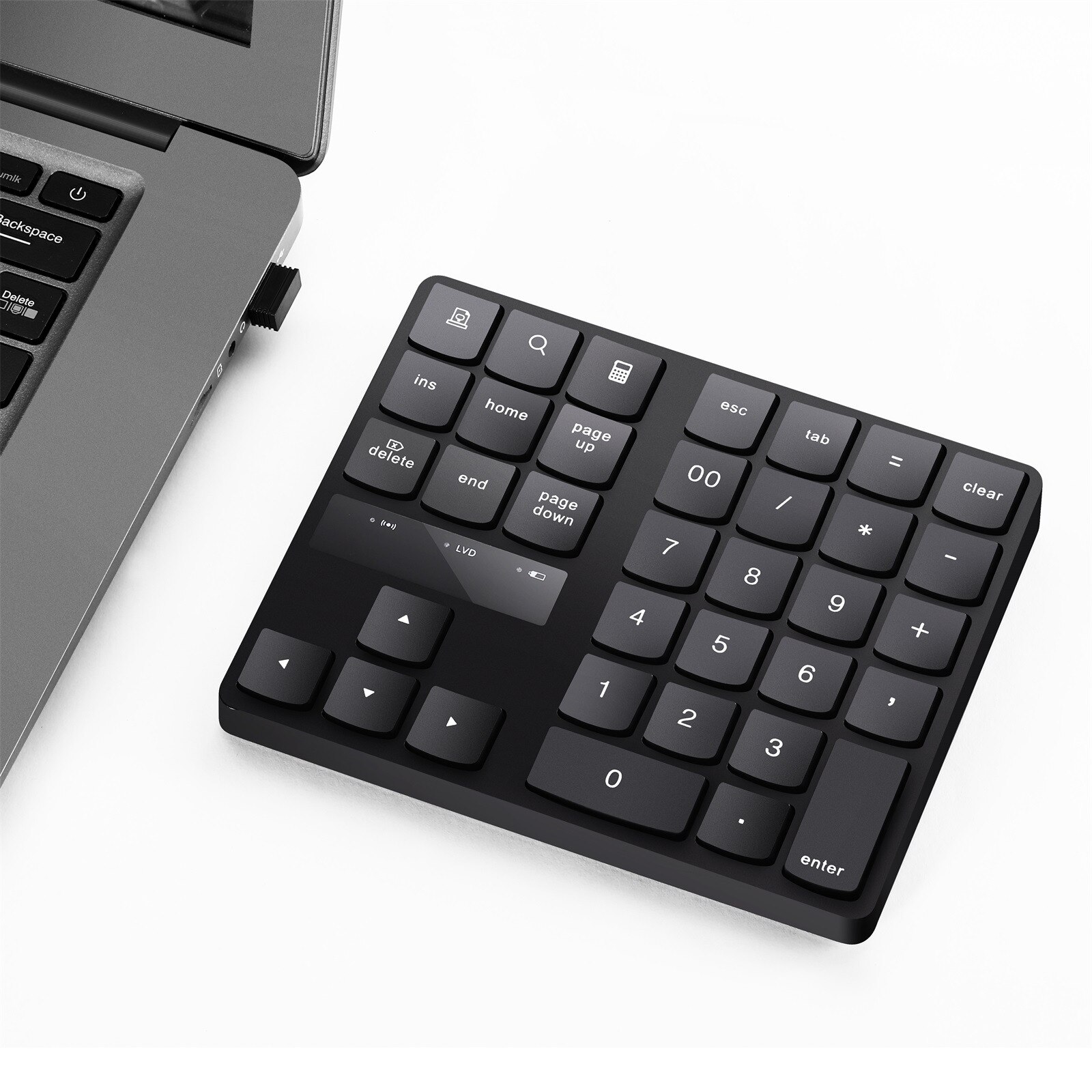 OMESHIN Small-size 2.4GHz Wireless Numeric Keypad Numpad 35 Keys Digital Keyboard for Accounting Teller Laptop Notebook Tablets