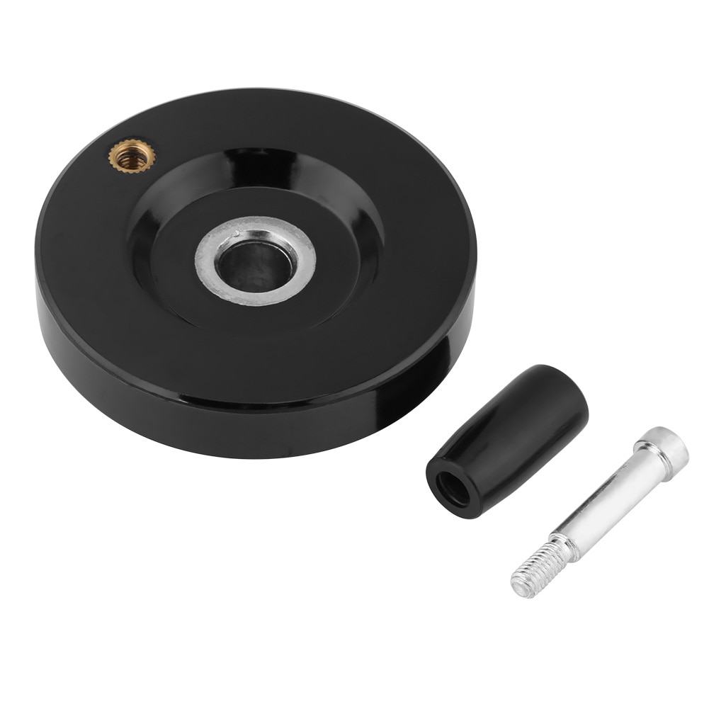 Roue à main arrière ondulée avec poignée rotative, fraiseuse pour tour noir, 1 pièce: 10X63mm