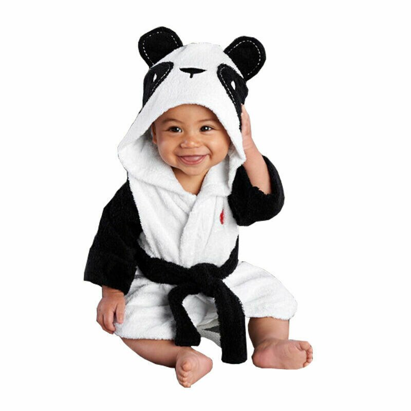 Toalla de baño de bebé Animal Albornoz de tejido polar coral manta encapuchado Panda Animal dibujos animados lindo bebé Toalla de baño Bata