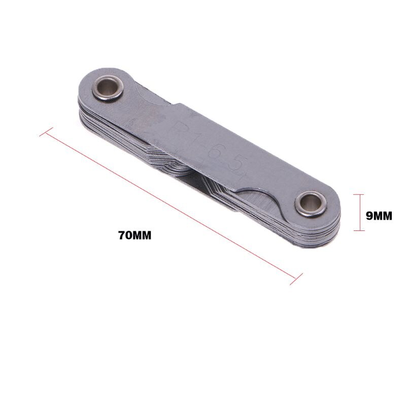 R1-6.5A7C10 Radius Gauge Fillet Gauge Sample R Gauge with 1-6.5 Blades Range for Industrial Measurement Woodworking Tool
