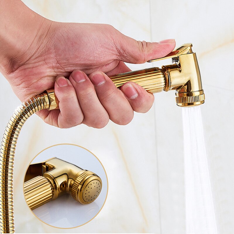 Bidé kran guld mässing badrum dusch kran bidet toalett spruta bidet toalett tvättmaskin mixer muslim dusch ducha higienica