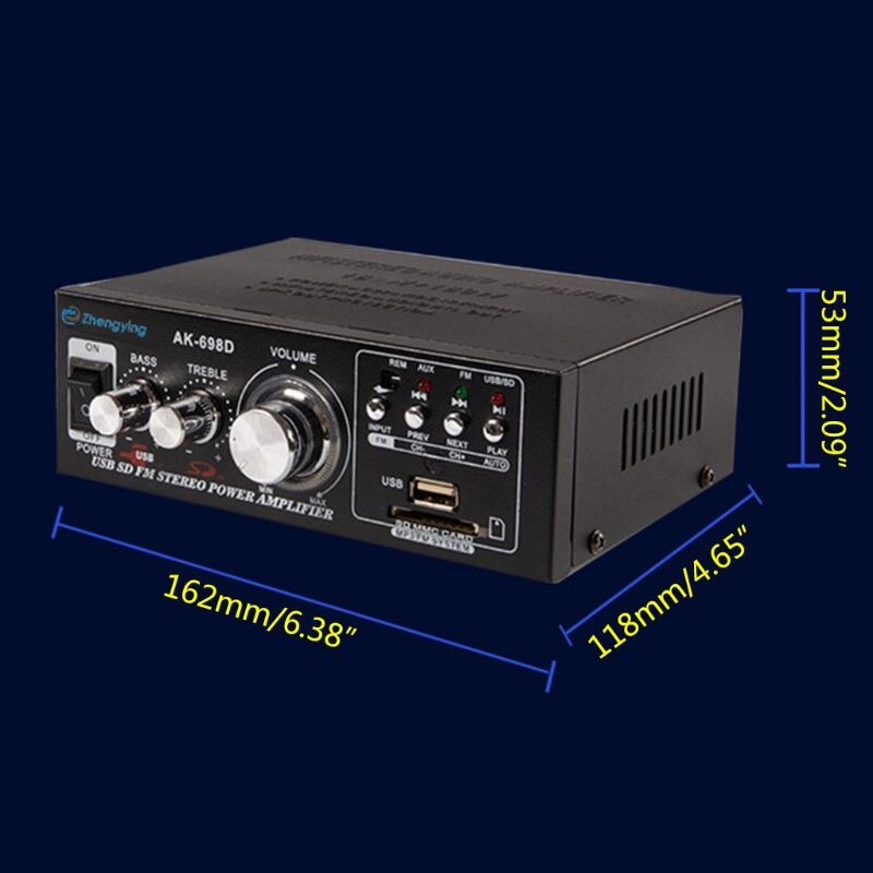 Car Amplifier Digital HIFI Powers Amplifier Bluetooth FM Car Home Stereo Subwoofer