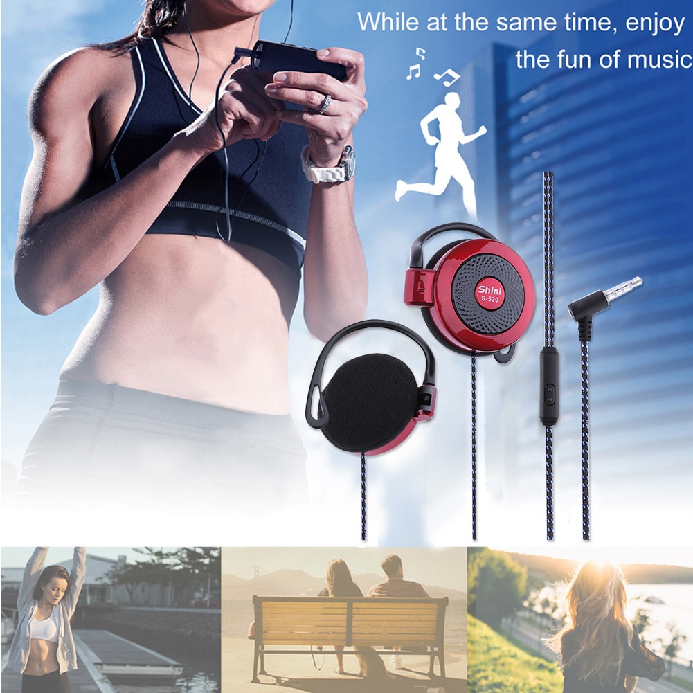 Voor Shini S-520 3.5mm Stereo Mp4 Oorhaak Game Sport Mobiele Telefoon Universele Oorhaak Headsets Draad sport Oordopjes