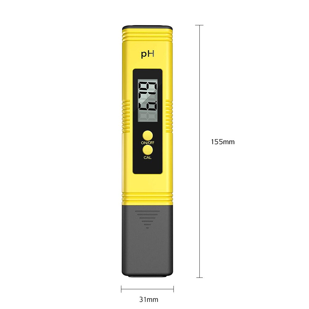 Portable Ph Meter Digital LCD 3 in 1 Water Tester TDS Temp EC Meter for Family Outdoor Swimming Accessories: Yellow