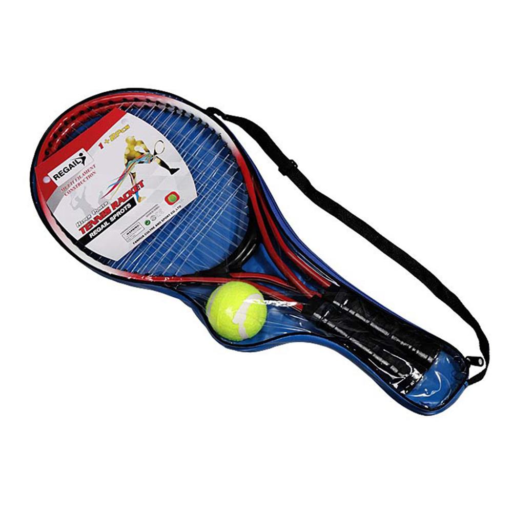 1 paar freundlicher Tennis Schläger einstellen Eisen 2 Stück Legierung Nylon Schläger Eine Kugel mit Tasche für Anfänger Ausbildung draussen Tennis