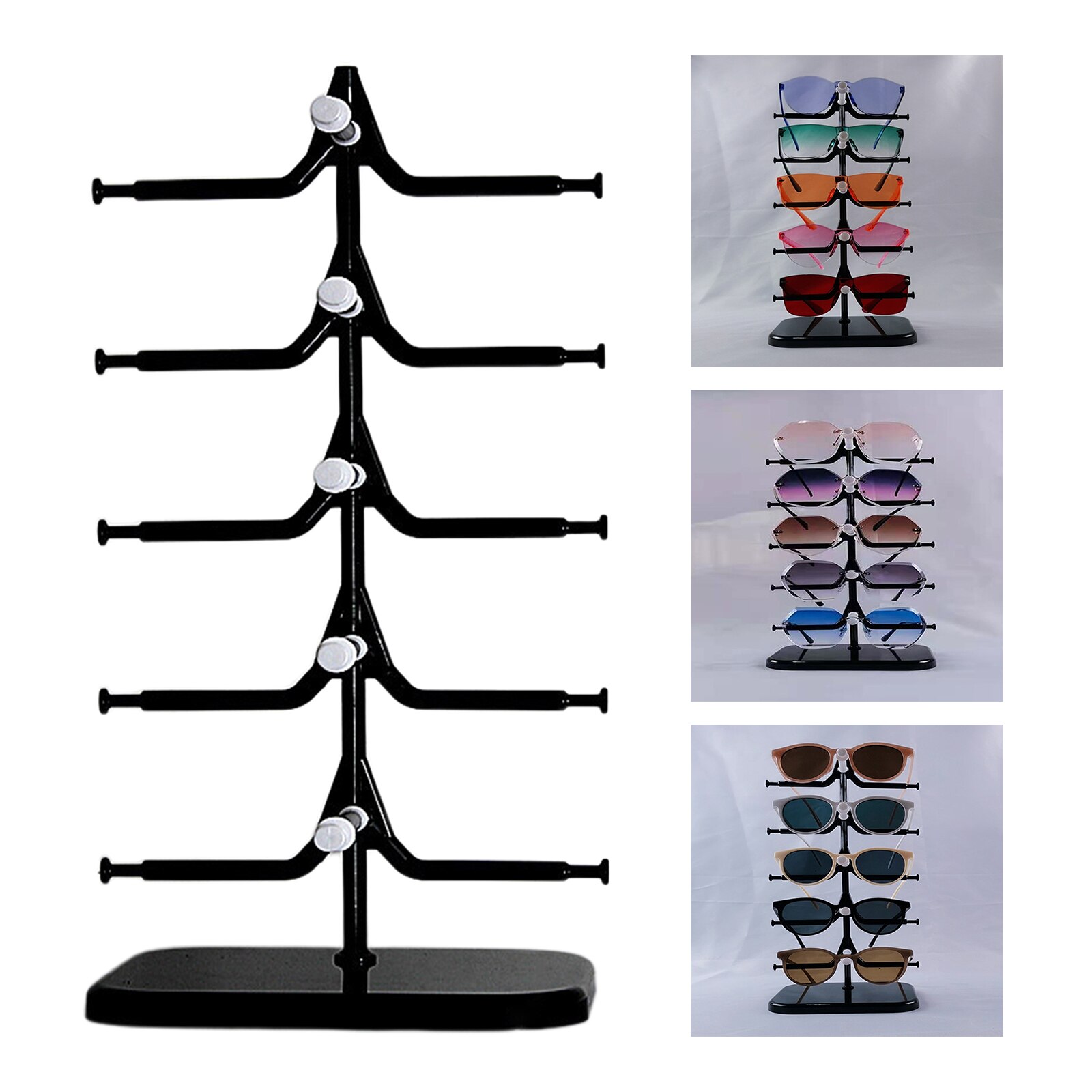 Solbriller briller display stativer hylde briller display show stand holder stativ til 5 par briller