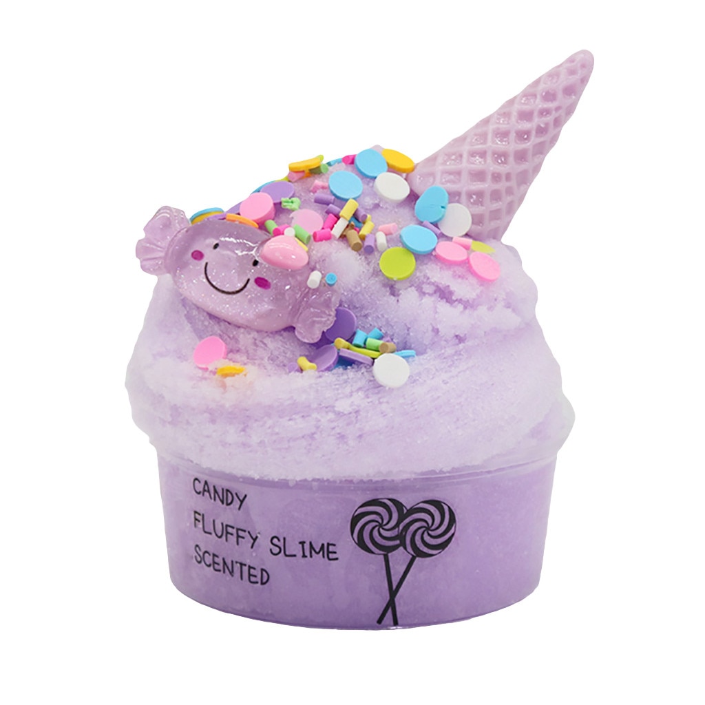 60ml Modeling Cotton Candy Cloud Ice Creamcone Slime Swirl Scented-Clay Doll Toys For Kids Birthday Party Christmas: Purple