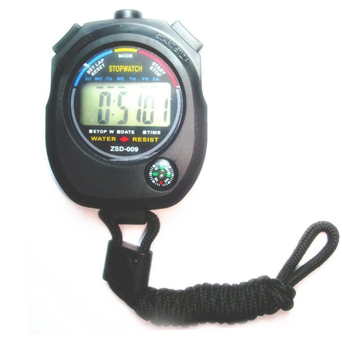 Chronograph Counter Timer LCD Digital Sports Stopwatch Handheld Sports Stopwatch with Strap