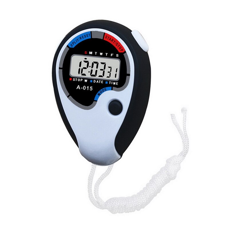 Multifunctionele Atletiek Concurrentie Stopwatch Scheidsrechter Training Running Fitness Student Timer Elektronische Stop Horloge: white black