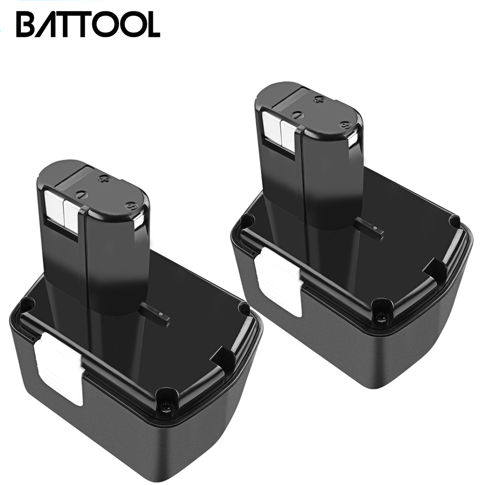 BATTOOL Rechargeable For Hitachi 14V/14.4V Battery 3000mAh NI-MH EB1414S EB14B EB1412S 324367 EB14S DS14DL DV14DL CJ14DL Batter: 2 PACK