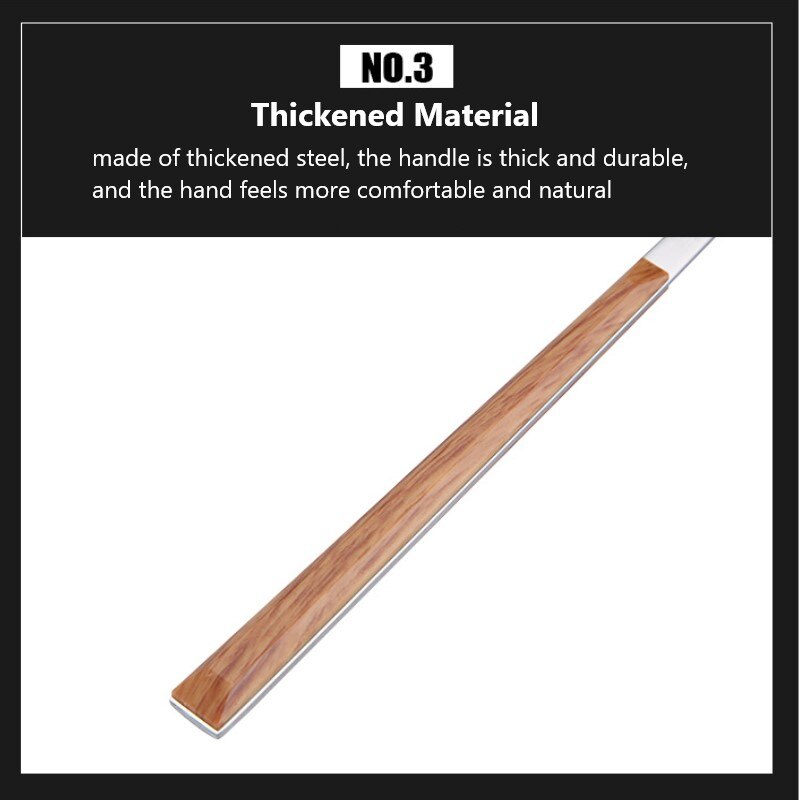 5 Stks/set Van Rvs Imitatie Houten Handvat Mes En Vork Lepel Hotel Westerse Voedsel Koreaanse Steak Mes En Vork