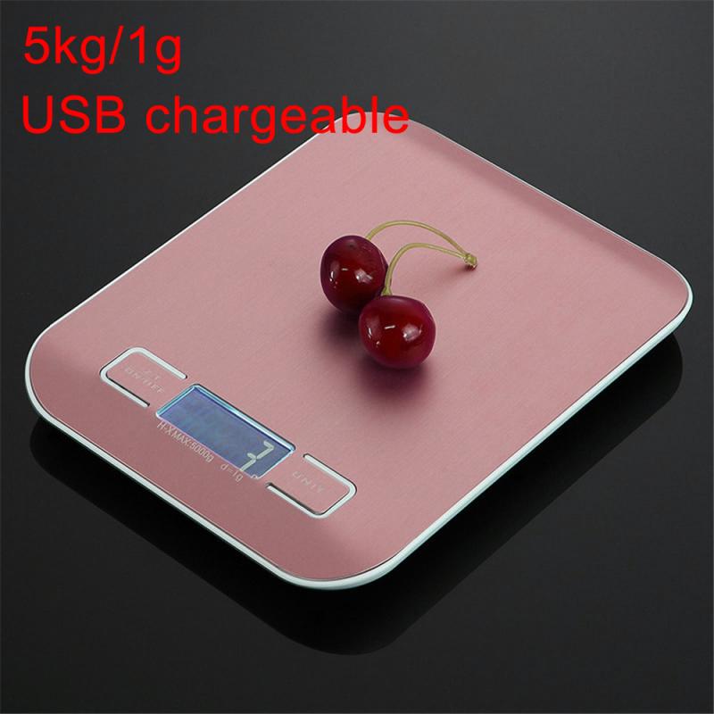 Mini balanza de cocina recargable por USB, balanza de peso alimentaria Digital, 5-10kg/1g, herramienta de medición de escalas de muestra LCD: 03