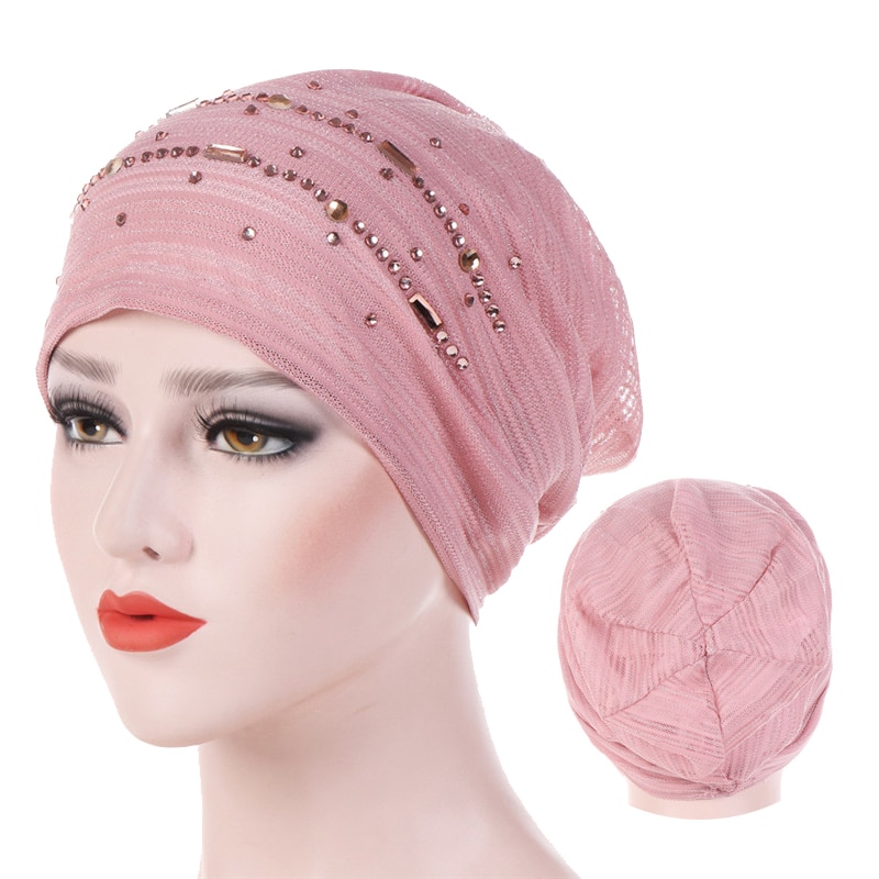 Verano encaje fino turbante de algodón sólido gorros hijab interiores transpirable suave de las mujeres musulmanas turbantes de cabeza hijab underscarf bonnet