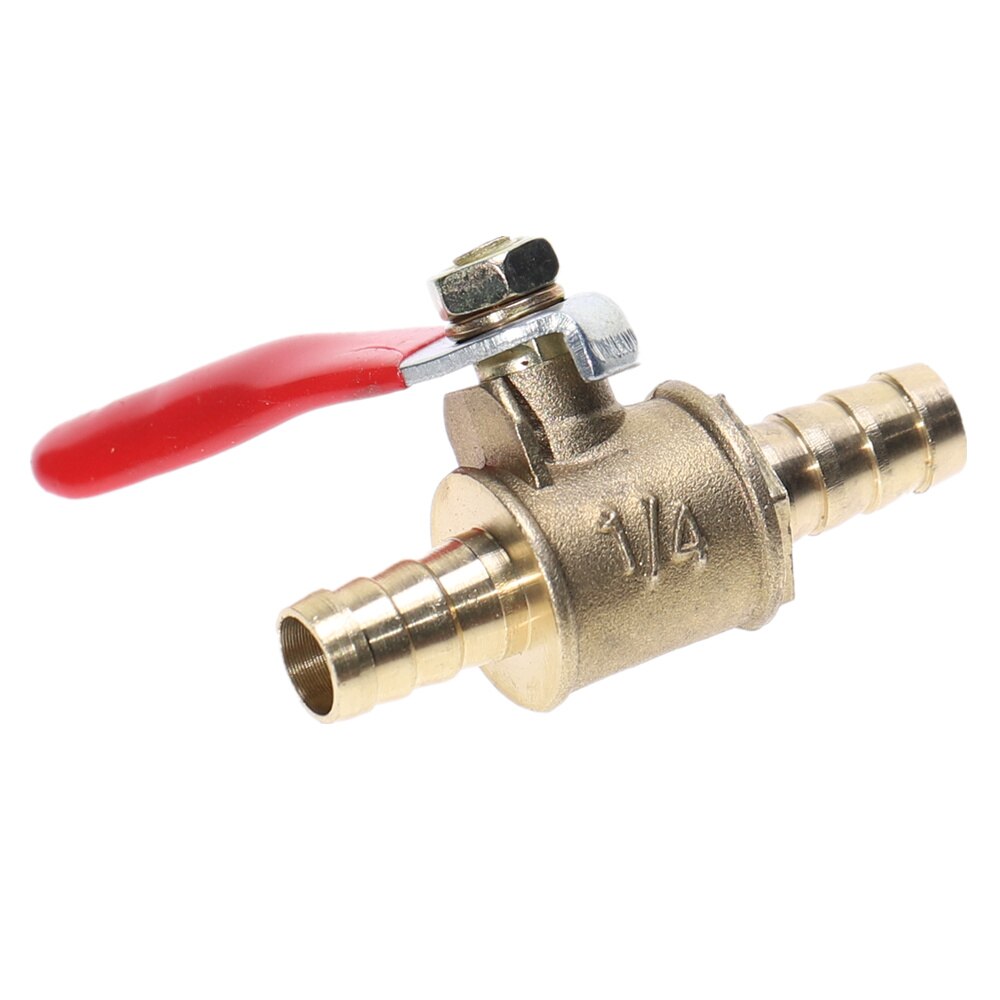 6mm 8mm 10mm 12mm Hose Barb Inline Brass Water Oil Air Gas Fuel Line Shutoff Ball Valve Pipe Fittings: 6MM