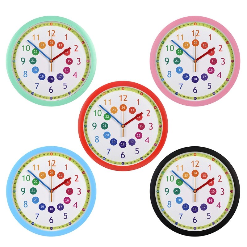 Mute Wall Clock Simple Style Cartoon Digital Wall Clock Nursery Home Living Room Children's Room Decoration
