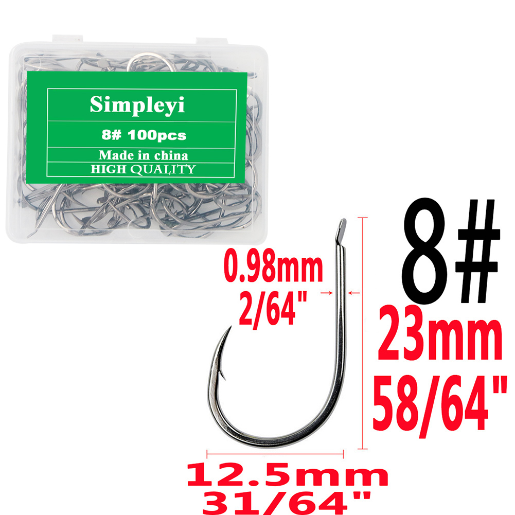 Anzuelos de pesca duraderos con cabeza plomada, caja de aparejos de pesca con púas de acero de alto carbono, carpa de señuelo de cabeza plana, 100 unids/lote por caja: green