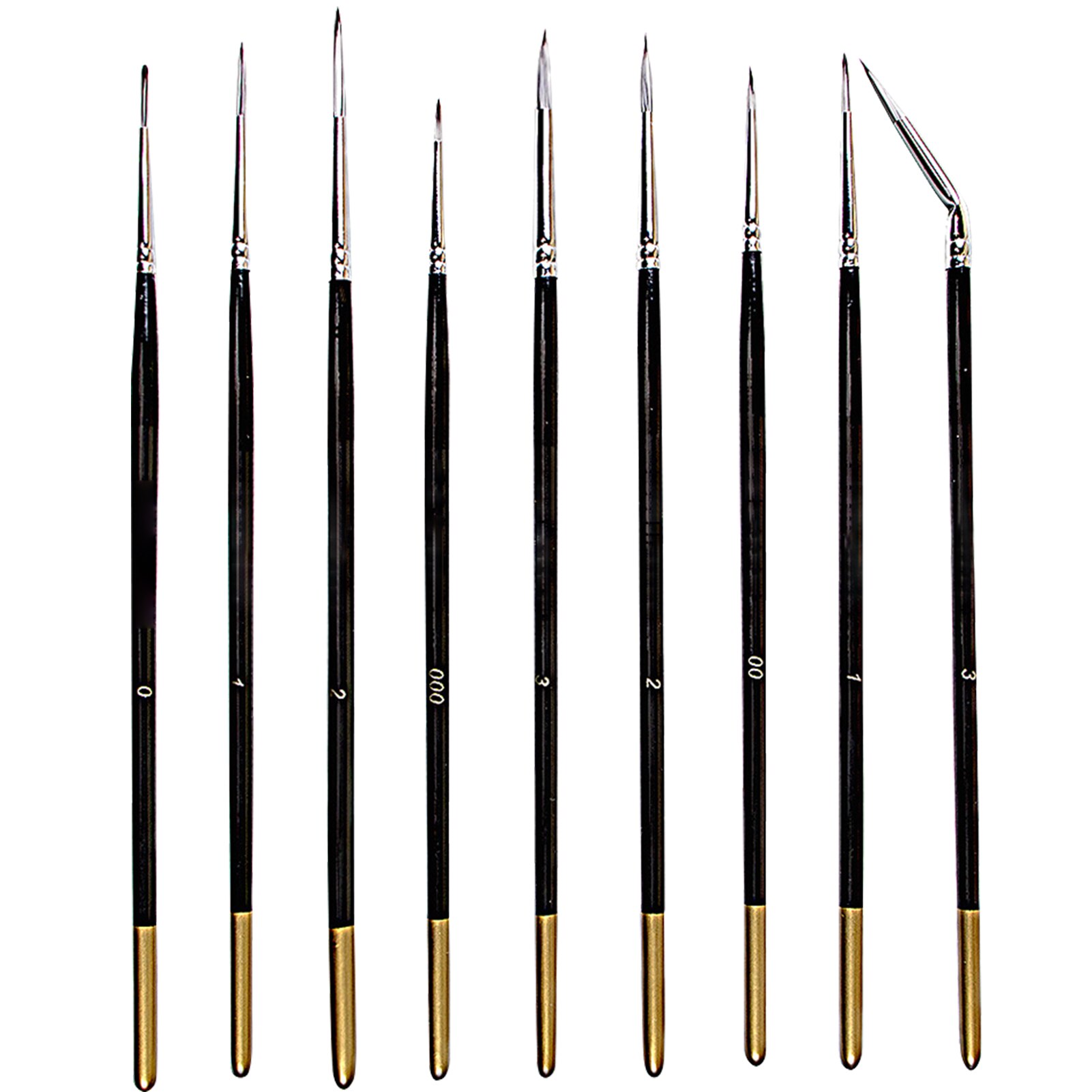 9pcs/Set Beginners Nail Face Fine Detail Paint Brush DIY Scale Model Line Drawing Acrylic Painting Students For Micro Miniatures