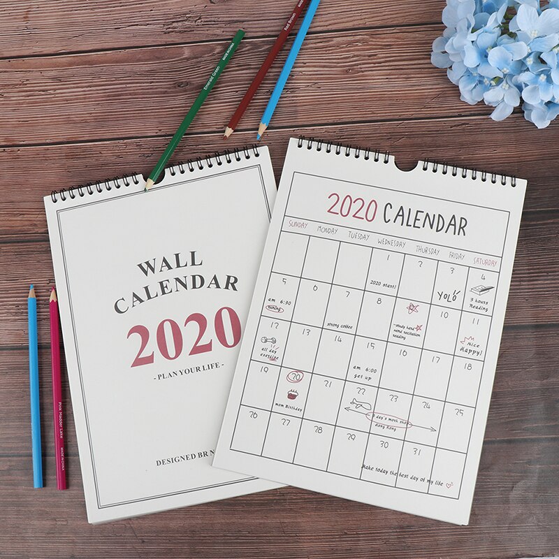 1PC bonne journée mur calendrier Agenda organisateur dessin animé calendrier quotidien calendrier planificateur