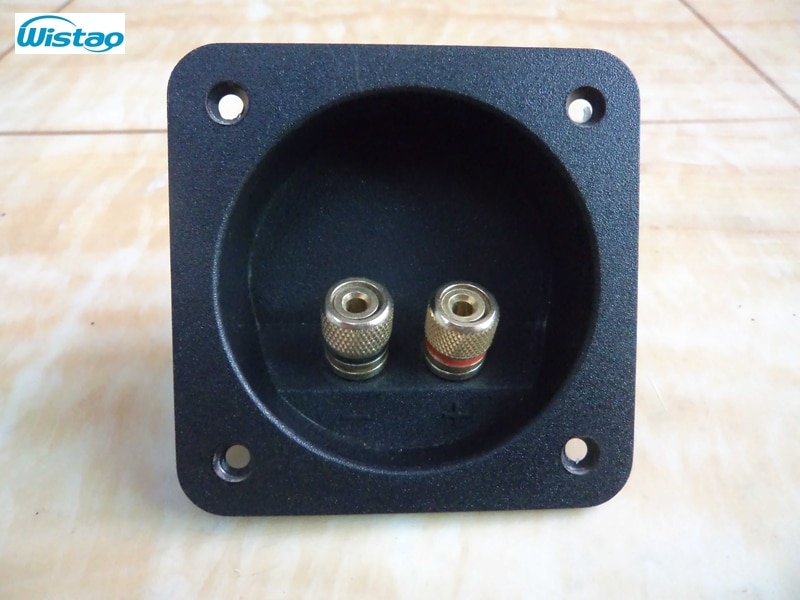 Caja para Terminal de altavoz tipo poste de unión cuadrada conector de Cable de copa 80mm x 80mm negro HIFI DIY