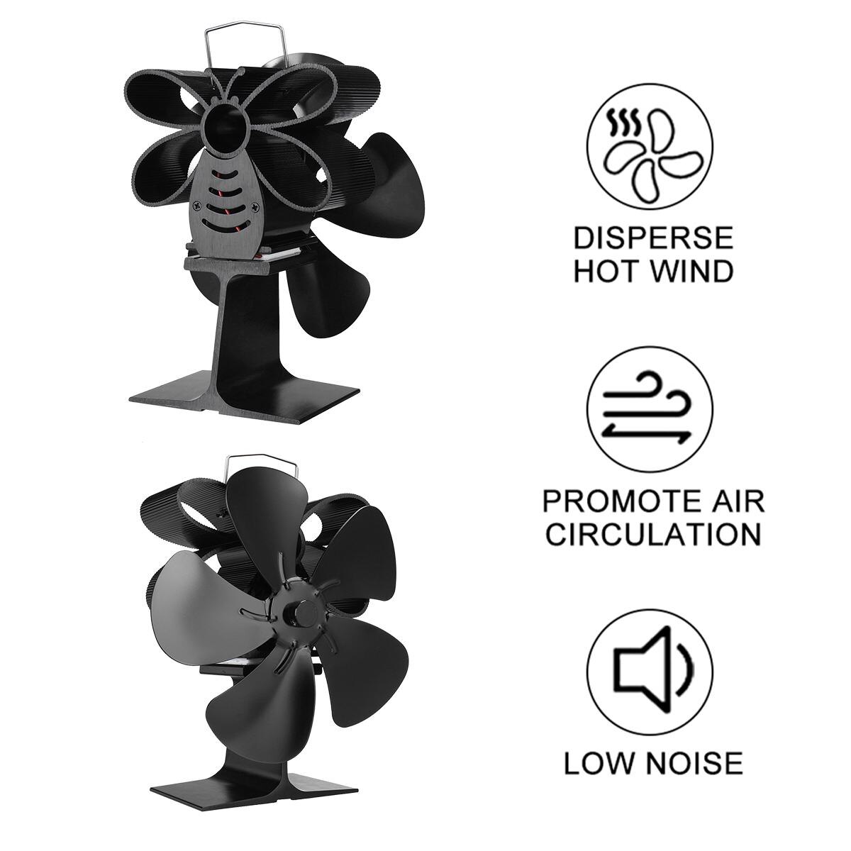 Winter Warm 5 Blades Haard Ventilator Kachel Ventilator Grote Air Volume Eco Vriendelijke Warmte Aangedreven Stille Ventilator Efficiënte Warmteverdeling