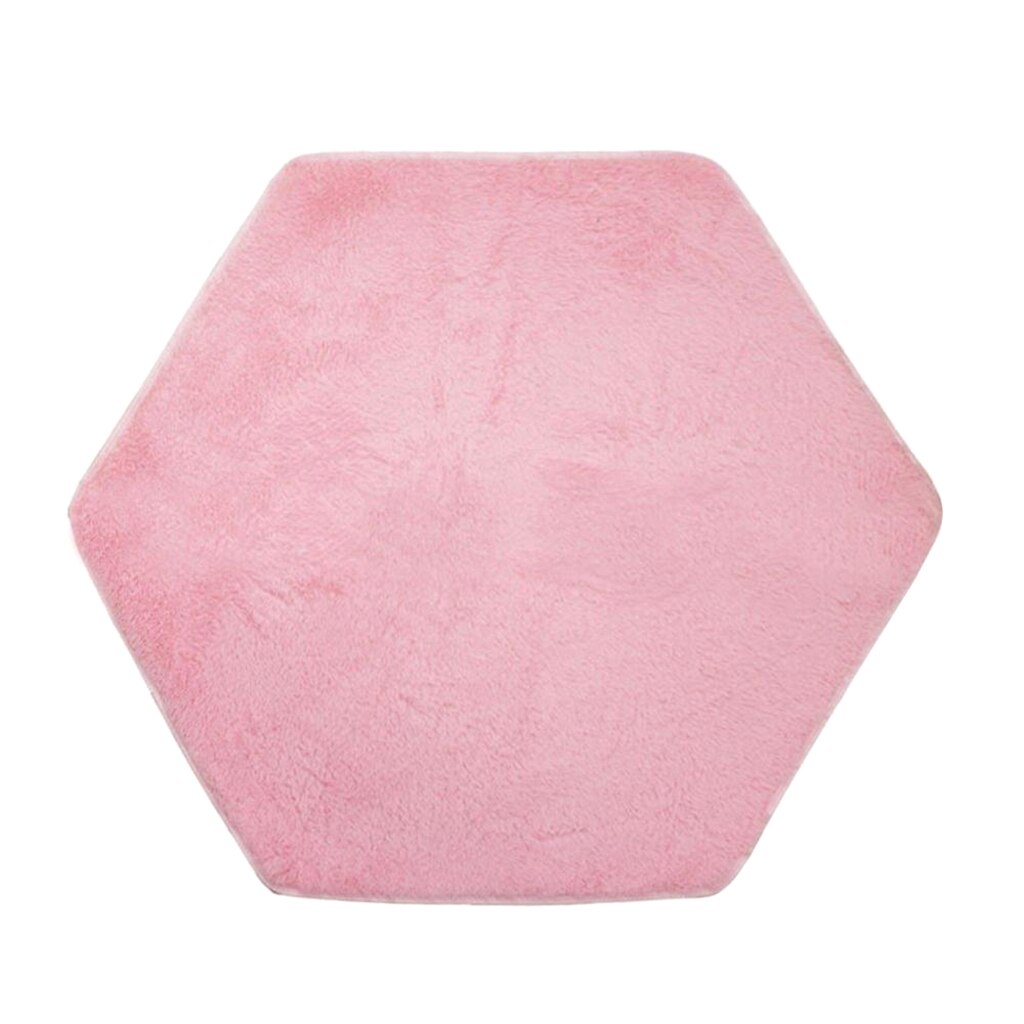 Soft Indoor Hexagon Rug Pad, Play Tent Carpet for Children Bedroom Reading Nook Nursery Decor, (Pink)