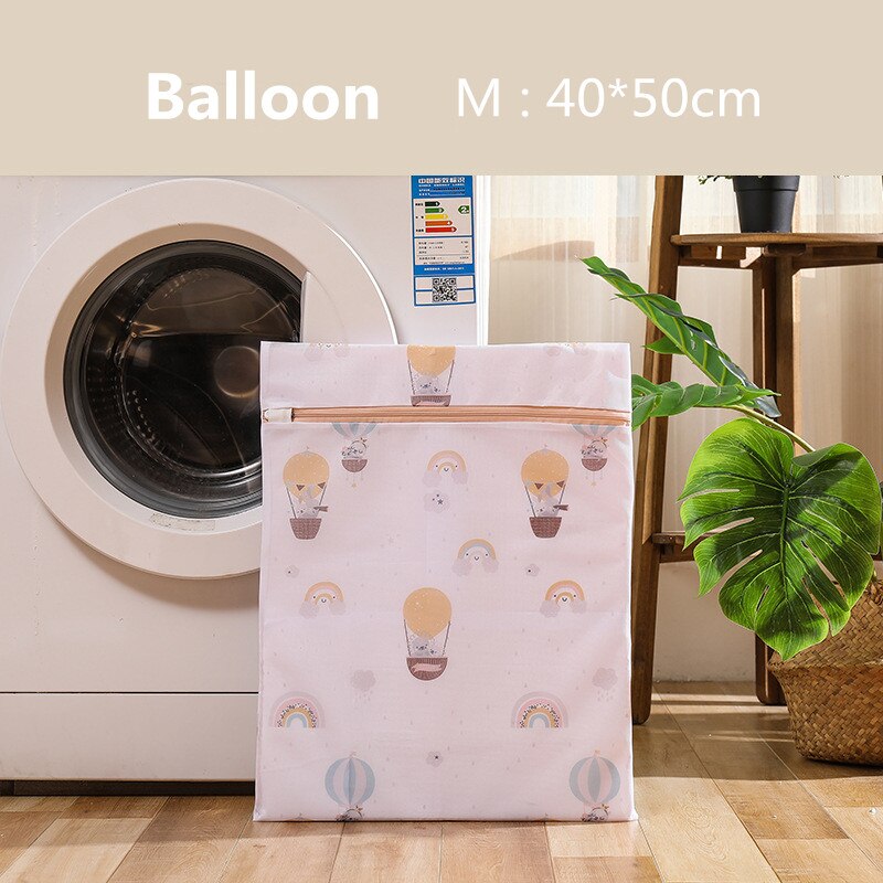 Dirty Laundry Bag for Washing Underwear Clothing Cute Printing Neatening Storage Bra Socks Organizador Folding Laundry Wash Bags: Ballon 40-50cm