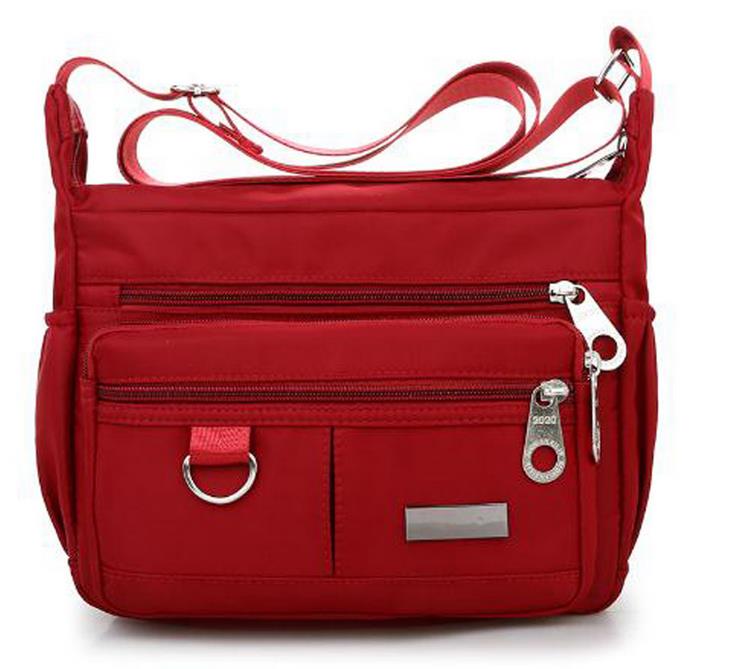 Vrouwen Waterdichte Oxford Messenger Cross Body Tas Schoudertassen Grote Capaciteit: Rood