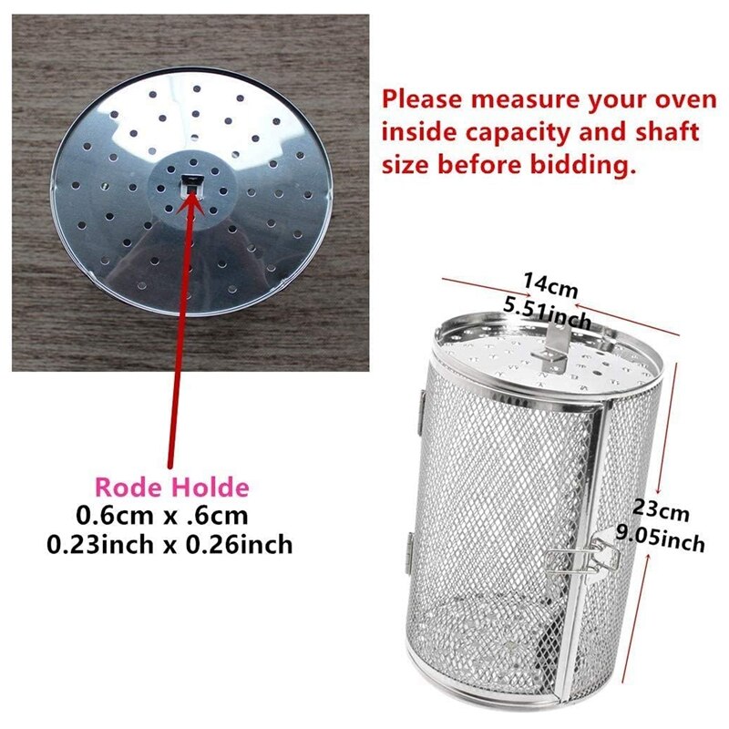 Stainless Steel Grill Roaster Drum Oven Basket Bakeware Oven Roast Baking Rotary Nuts Basket BBQ Grill Cooking Tool