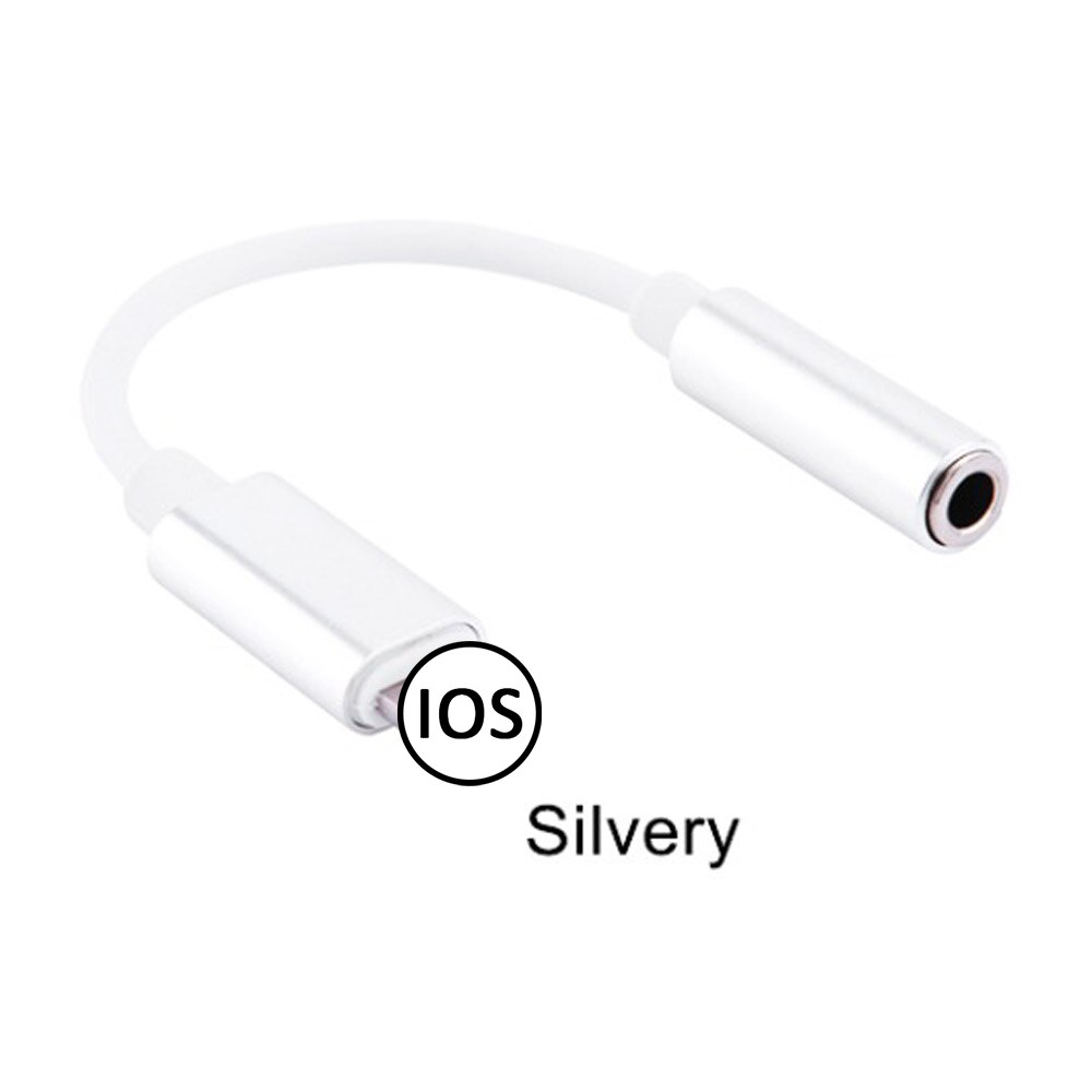 Cable adaptador de Audio de 8 pines a 3,5mm para Apple, convertidor de auriculares de iluminación a 3,5mm para IPhone 12, 11 Pro Max, XS, XR, X, 8 Plus, 7: Plata
