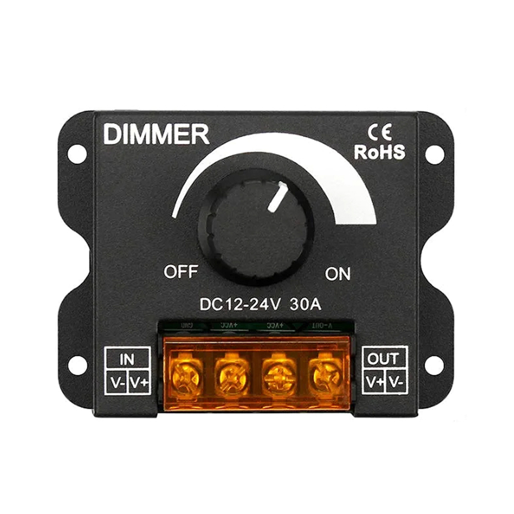 Led-dimmer  dc 12v 24v 8a/30a ljusstyrka justerbar kontroller för bil/husbil enfärgad led-remsa ljus led-dimning: Röd