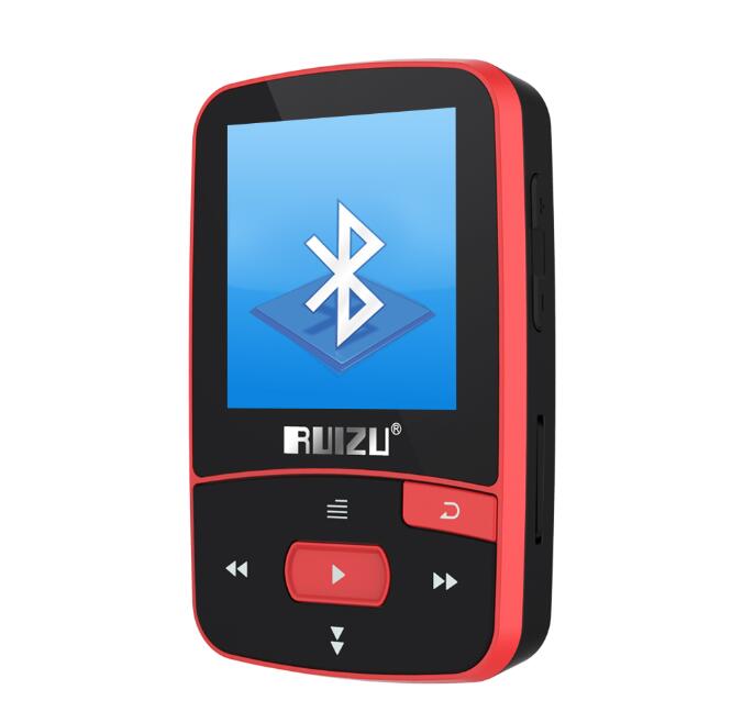 Ruizu X50 Sport mini clip mp3 player with fm tf card slot music player: red without tf