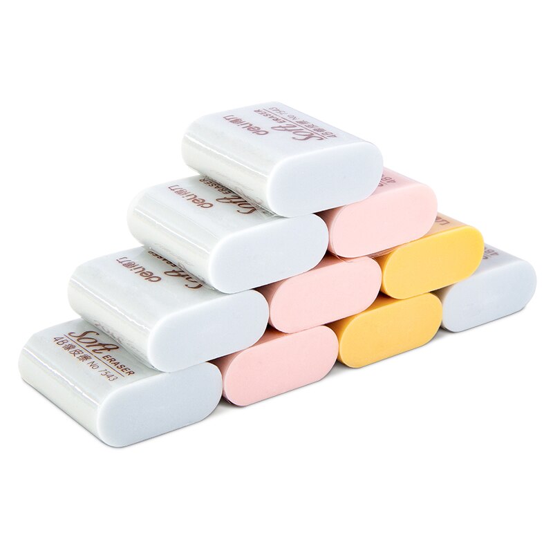 4Pcs 3Colors Soft 4B Rubber Erasers Students School Test Answer Card Pencil Eraser Homework Draw Art Class Wipe Clean Safe 7543