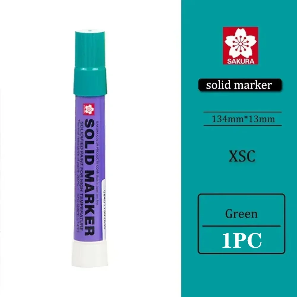 1PC SAKURA XSC Solid Color Marker Paint Pen Industrial Crayon Dry Writable Steel Plate Water-oil Surface Permanent Markers: WHITE
