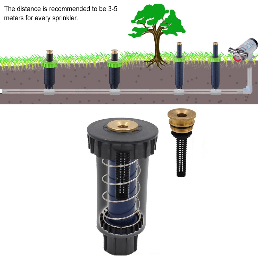 Pop-up gardena sprinkler justerbar 1/2 tommer dyse sprinkler vanding til havevanding havesprinkler drypper aspersores